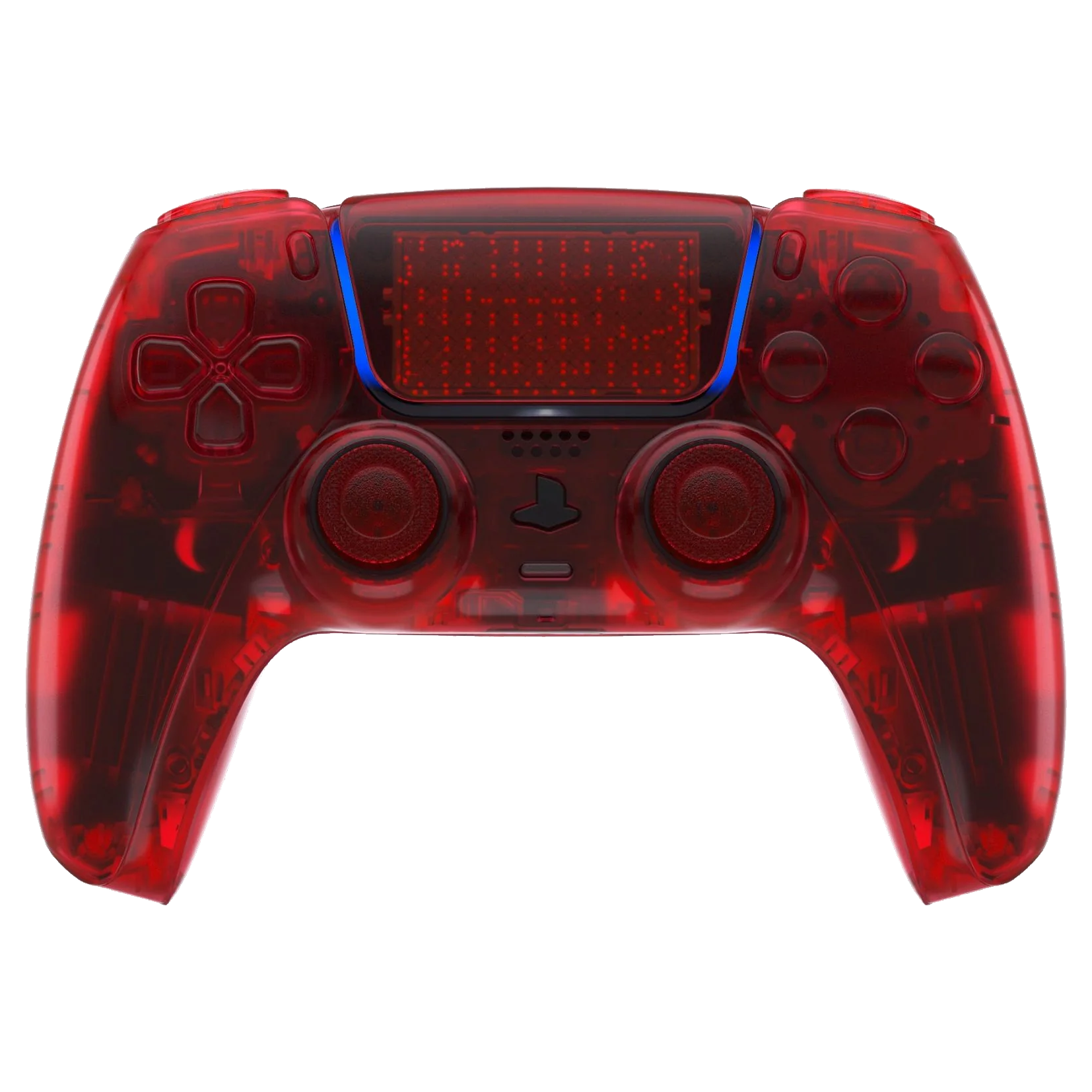 GOAT transparent red custom PS5 controller