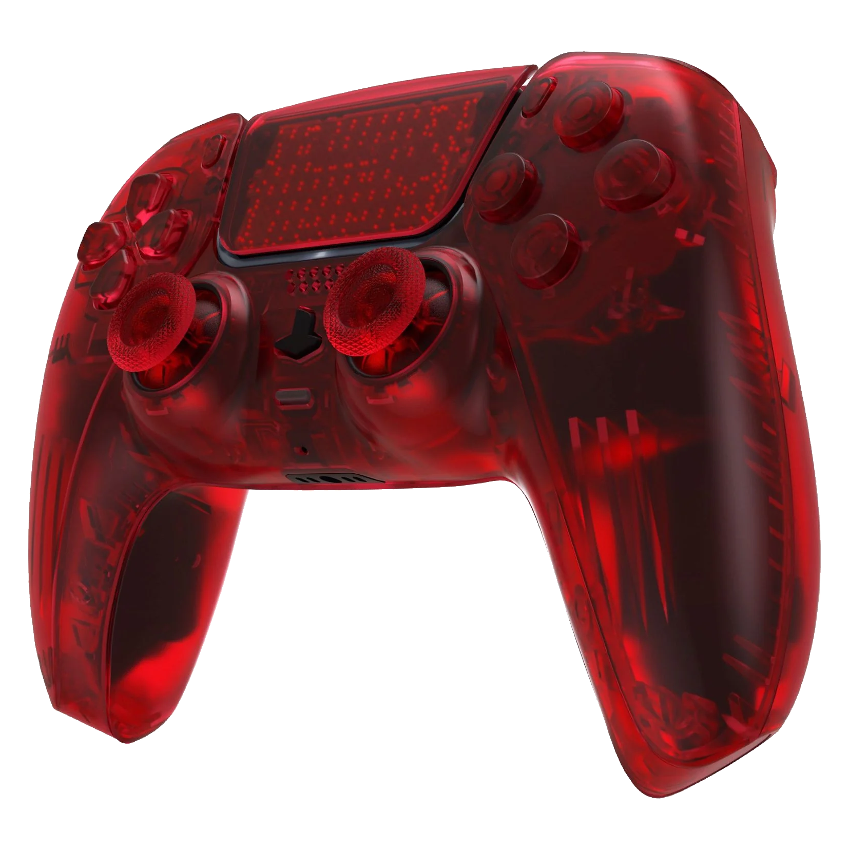 GOAT transparent red custom PS5 controller