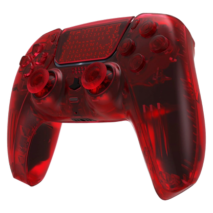 GOAT transparent red custom PS5 controller